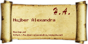Hujber Alexandra névjegykártya